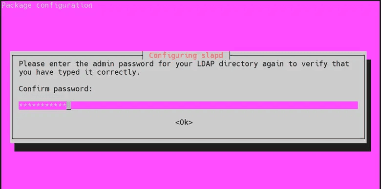 "Screenshot of prompt asking to conform the administrator password"